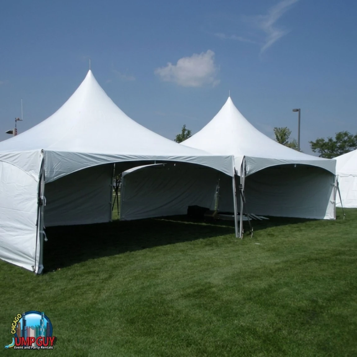 20x40 High Peak frame tent rental for Elmhurst Park District events at Conrad Fischer Park and Butterfield Park in 60126